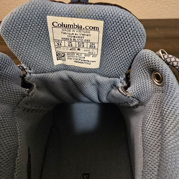 Columbia Newton Ridge Gray/Blue Hiking Boots Size 6.5 - Picture 7 of 7